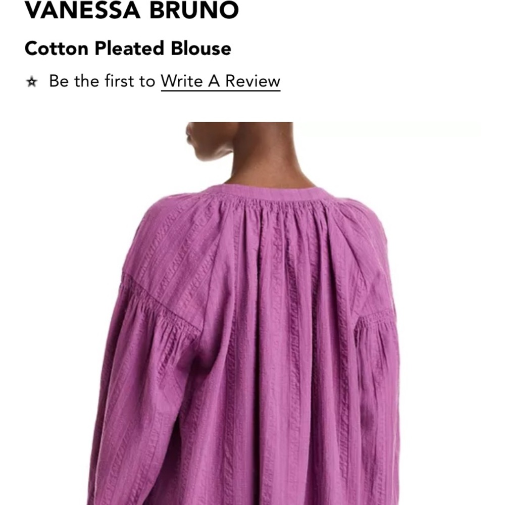 Vanessa Bruno Pleated Blouse size Medium - Picture 2 of 5